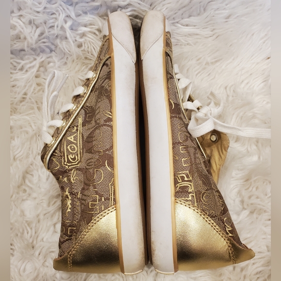 COACH| Womens Barrett gold and brown sneakers| size 8 - Picture 10 of 10